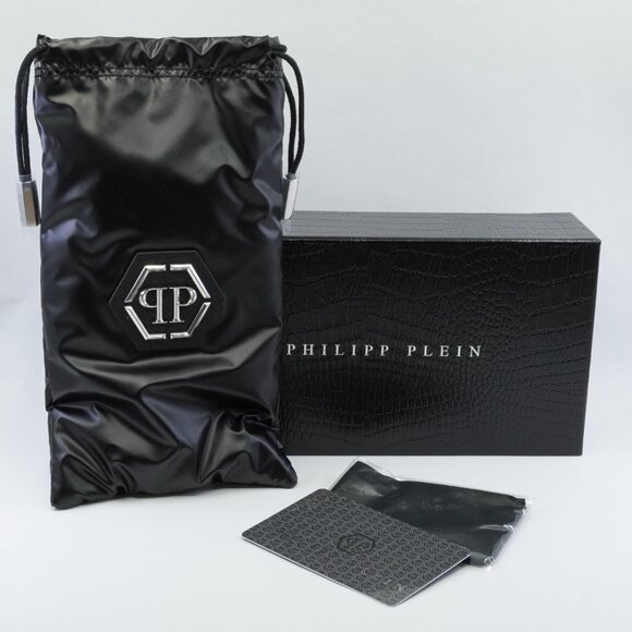 🕶️ New Philipp Plein SPP075M 0K07 Sunglasses - Silver Frame, Grey Lenses - Picture 9 of 9